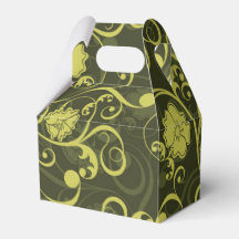 Black and Green Nature Illustrated Floral Pattern