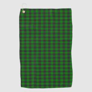 Black and green plaid golf towel