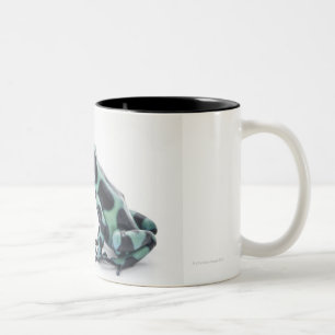 Black and Green Poison Dart Frog Two-Tone Coffee Mug