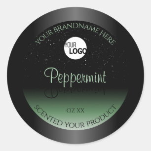 Black and Green Product Labels Soft Glitter Logo