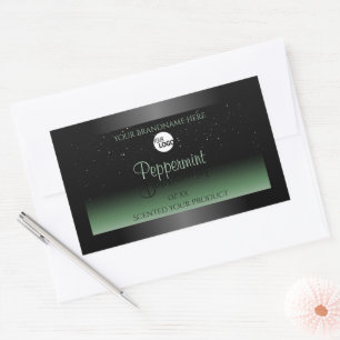Black and Green Product Labels Soft Glitter Logo