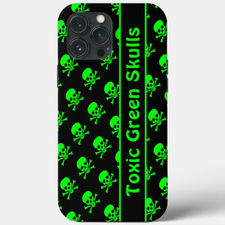 Black and Green Skull Pattern Case w/ Custom Text
