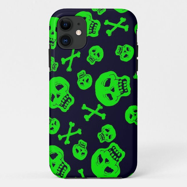 Black and Green Skulls case for iPhone 5 (Back)