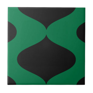 Black and Green Smooch Ceramic Tile