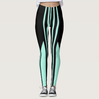 Black and Green stripes Leggings
