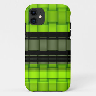 Black and green stripes retro graphic design 3 iPhone 11 case