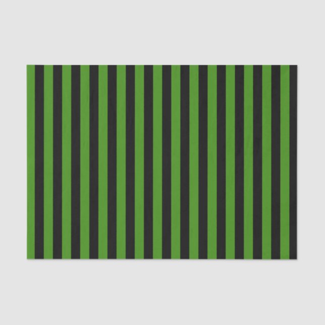 Black and Green Stripes Tissue Paper (Front)