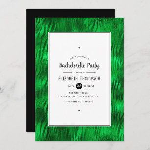 Black and Green Tiger Stripes Bachelorette Party Invitation