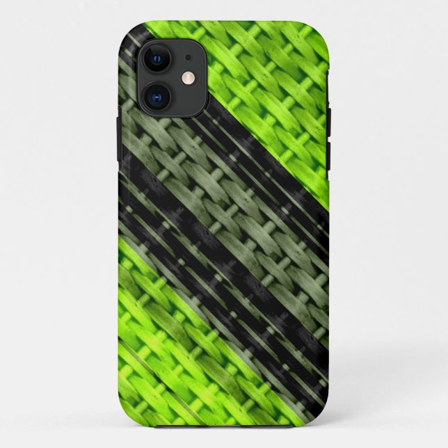 Black and green wicker retro graphic design 3 Case-Mate iPhone case (Back)