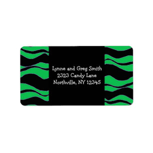 Black and Green Zebra Pattern Label
