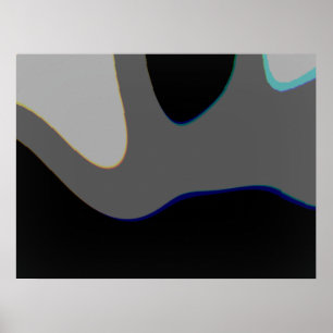 Black And Grey Abstract Art 306 Poster