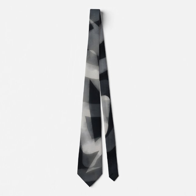 Black and Grey Abstract Artsy Tie (Front)