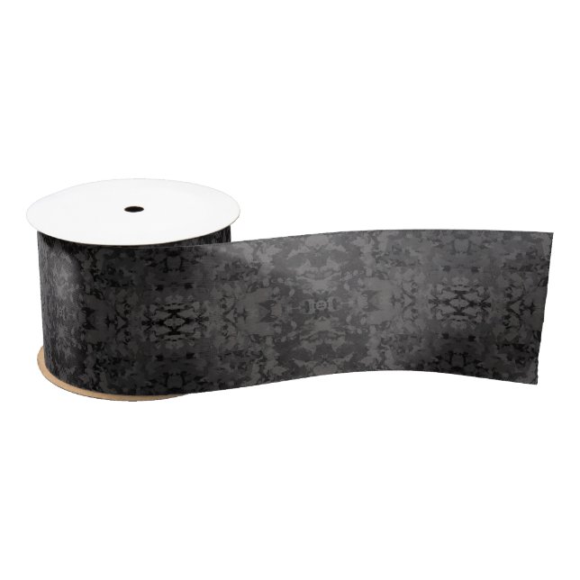 Black And Grey Abstract Graphic Art Design Satin Ribbon (Spool)