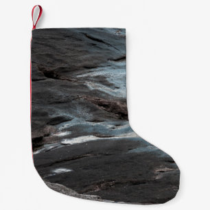 Black and grey abstract painting small christmas stocking