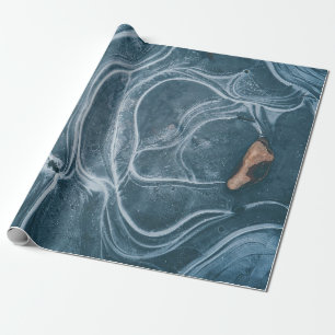 Black and grey abstract painting wrapping paper