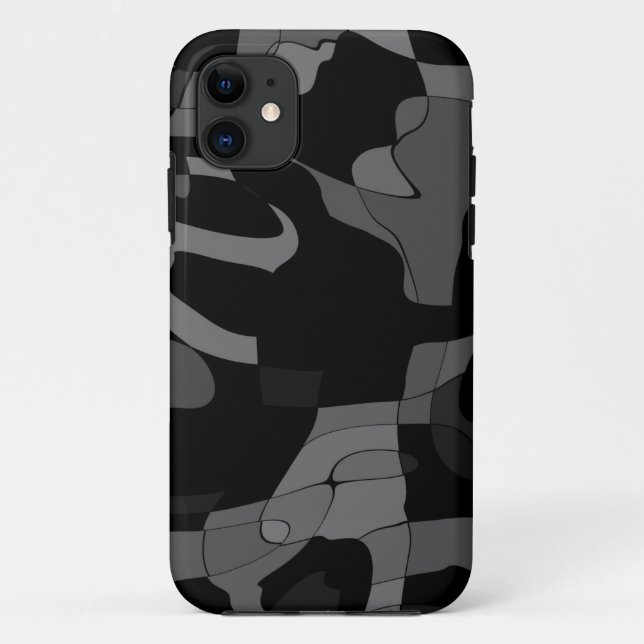 Black and Grey abstract pattern case for iPhone (Back)