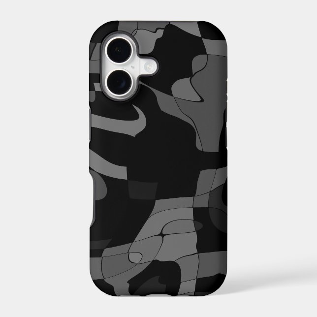 Black and Grey abstract pattern case for iPhone (Back)