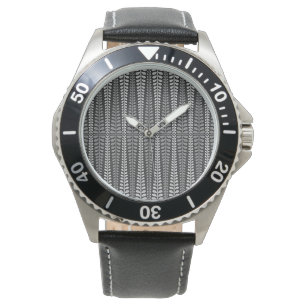“Black and Grey Backgammon Board” Stainless Stell Watch