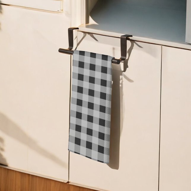 Black and Grey Buffalo Plaid Kitchen Towel (Creator Uploaded)