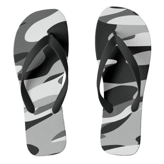 black and grey camo abstract thongs (Footbed)