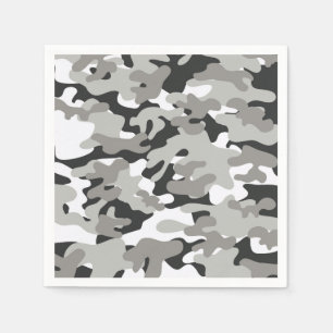 Black and Grey Camo Design Napkin