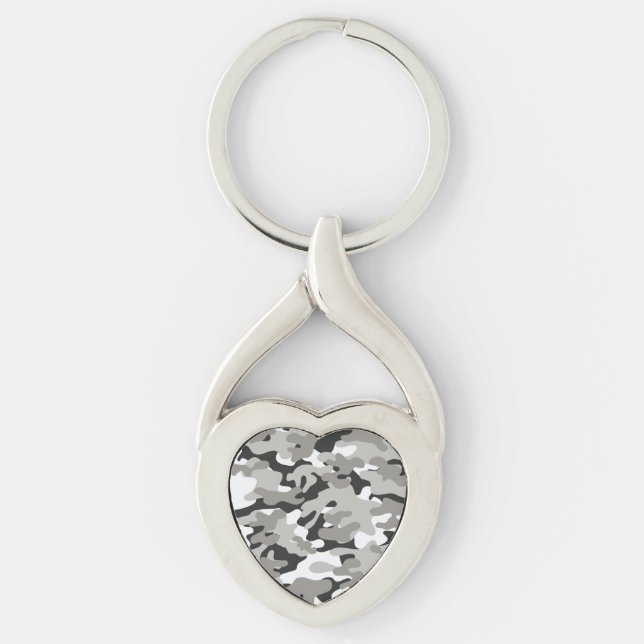 Black and Grey Camo Key Ring (Front)