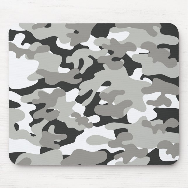 Black and Grey Camo Mouse Pad (Front)