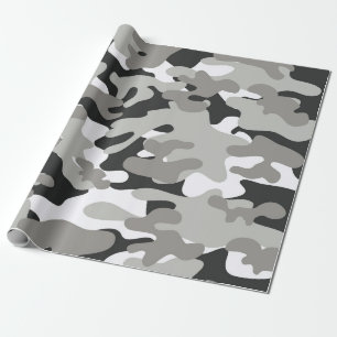 Black and Grey Camo Wrapping Paper