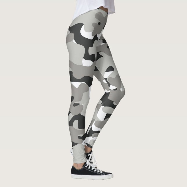 Black And Grey Camouflage Leggings (Right)