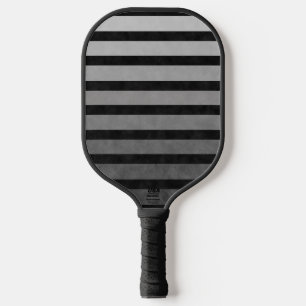 Black And Grey Camouflage Textured Line Stripes Pickleball Paddle