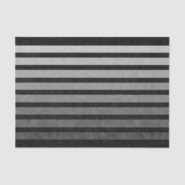 Black And Grey Camouflage Textured Line Stripes Tissue Paper (Front)