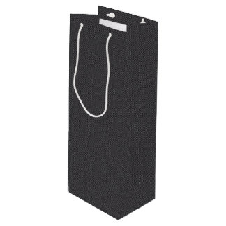 Black and Grey Carbon Fiber Polymer Wine Gift Bag