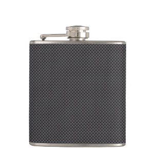 Black and Grey Carbon Fibre Polymer Hip Flask