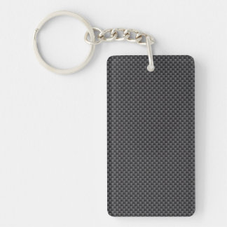 Black and Grey Carbon Fibre Polymer Key Ring