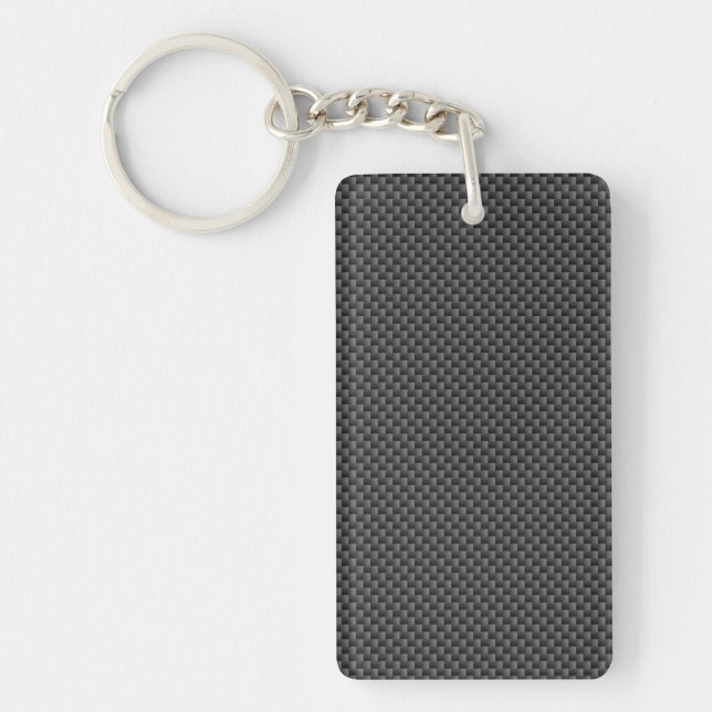 Black and Grey Carbon Fibre Polymer Key Ring (Front)