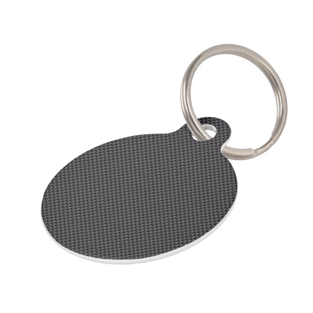 Black and Grey Carbon Fibre Polymer Pet Tag (Side)
