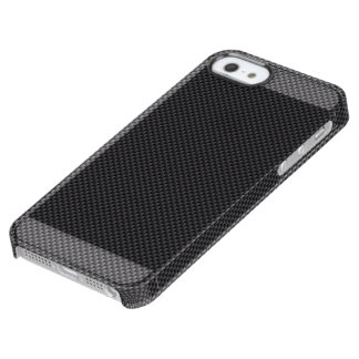 Black and Grey Carbon Fibre Polymer Clear iPhone SE/5/5s Case