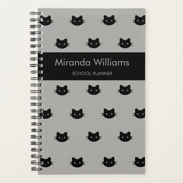 Black And Grey Cat Planner (Front)