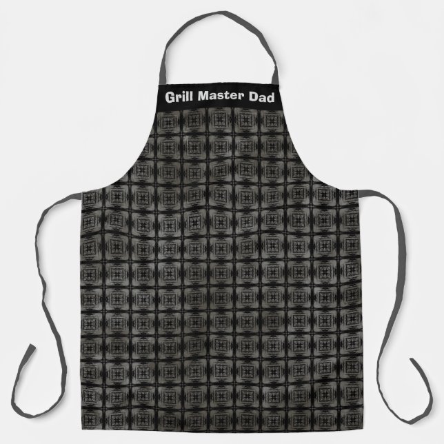 Black and Grey Check Pattern Apron (Front)