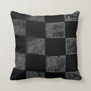 Black and Grey Chequered Flag Cushion