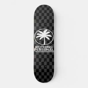 Black and Grey Chequered Pattern - NP Logo (White) Skateboard