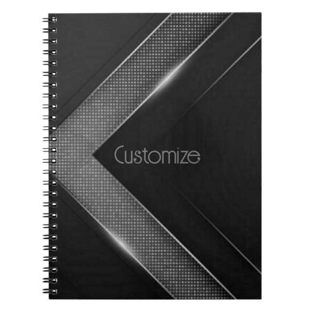 Black And Grey Chevron Notebook (Front)