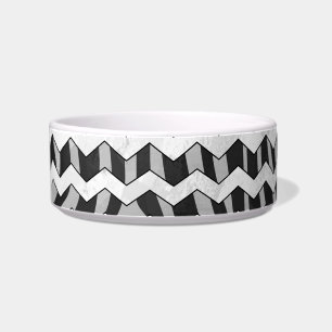 Black and Grey Chevron Zebra pattern Bowl