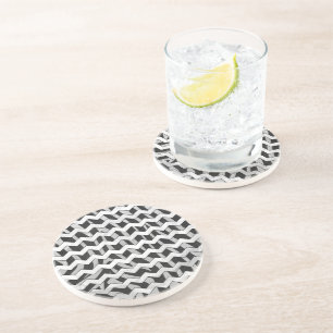 Black and Grey Chevron Zebra pattern Coaster