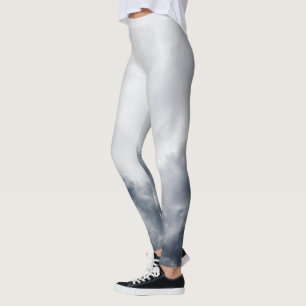 Black and Grey Cloudy All-Over-Print Leggings