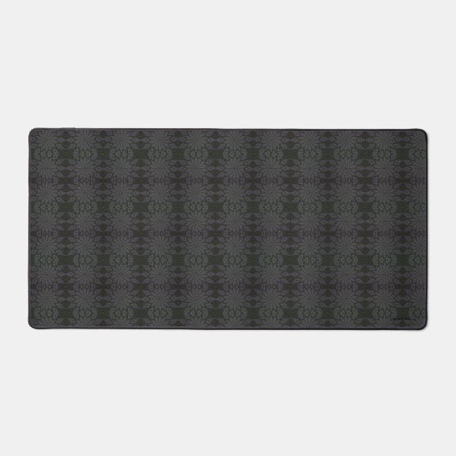 Black and Grey Crochet look Design Desk Mat HAMbwg (Front)
