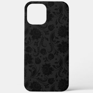 Black and grey damasks pattern iPhone 12 pro max case
