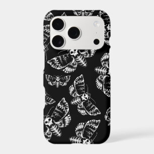 Black and Grey Deaths Head Hawk Moth Gothic Skull