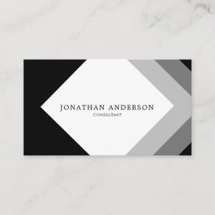 Black and Grey Diamond Pattern Simple Modern Business Card