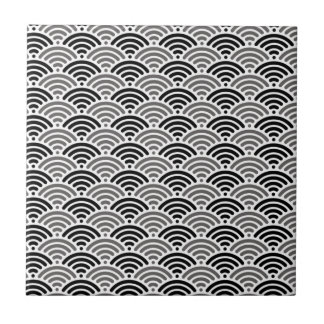 Black And Grey Dragon Scale Kimono Pattern Ceramic Tile